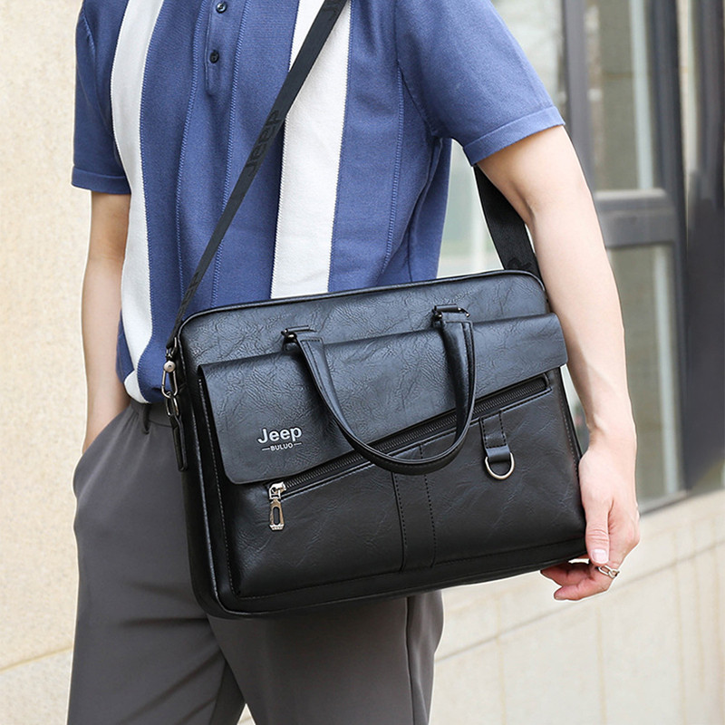 High Quality PU Leather Business Shoulder Messenger Bag Famous Brand Retro Men Briefcase Bags Travel Tote Bag Laptop Handbag