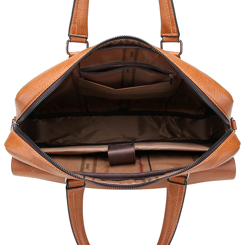 High Quality PU Leather Business Shoulder Messenger Bag Famous Brand Retro Men Briefcase Bags Travel Tote Bag Laptop Handbag