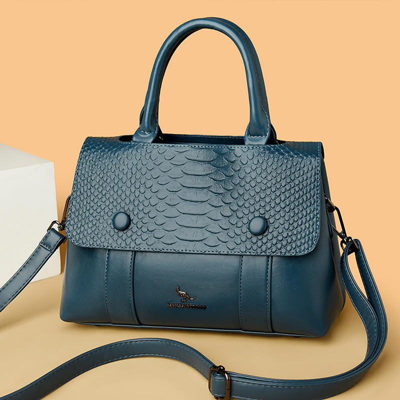 Luxury Crocodile Pattern PU Texture Crossbody Bags Women Fashion Handbag Simple Retro Commuting Shoulder Bag Female  Tote Bags