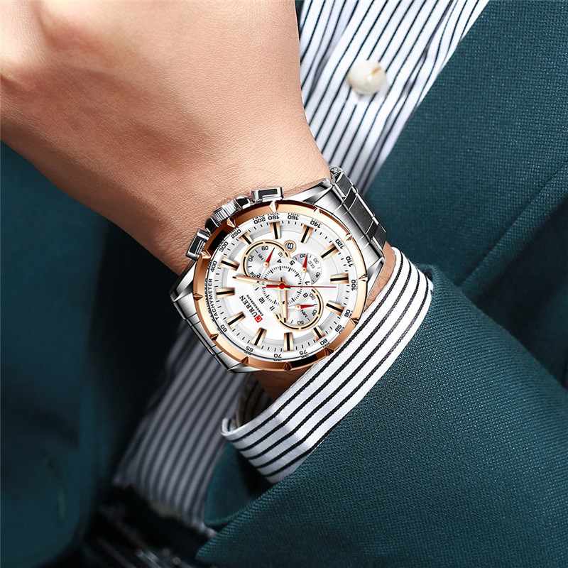 CURREN Wristwatch Men Waterproof Chronograph Quartz Watch Stainless Steel Male Clock Top Brand Luxury Man Sport Watches