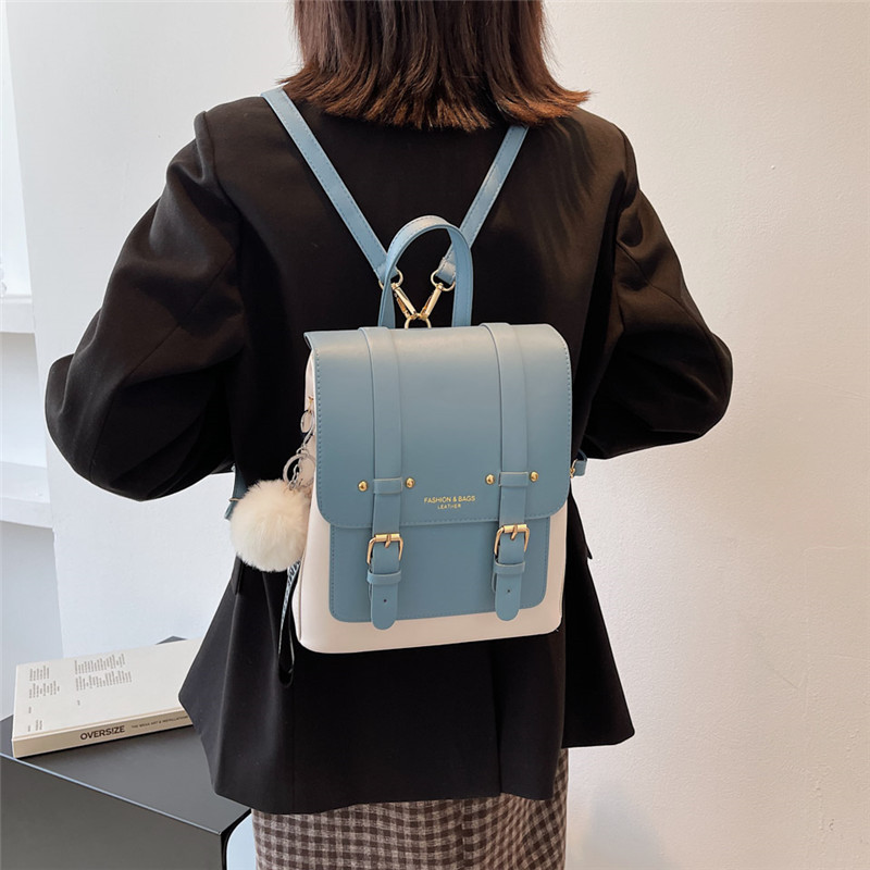 Fashion Women Backpack PU Leather School Backpack Bags for Teenager Girl New Designer Hand Shoulder Bag Large Capacity Schoolbag