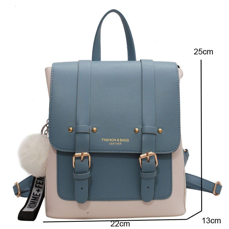 Fashion Women Backpack PU Leather School Backpack Bags for Teenager Girl New Designer Hand Shoulder Bag Large Capacity Schoolbag