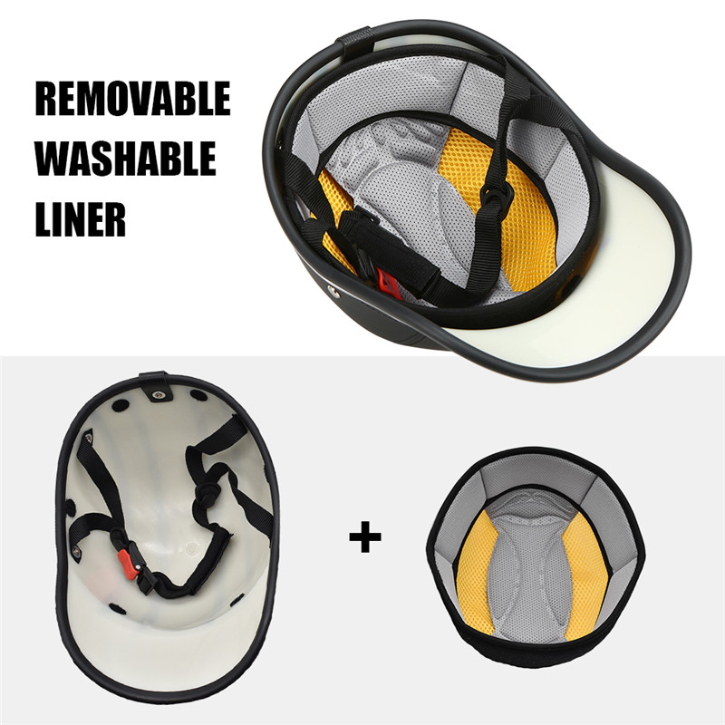 Motorcycle Baseball Cap Helmets Motocross Electric Bike Leather Cycling Safety Helmet with Adjustable Strap for Adult Men Women