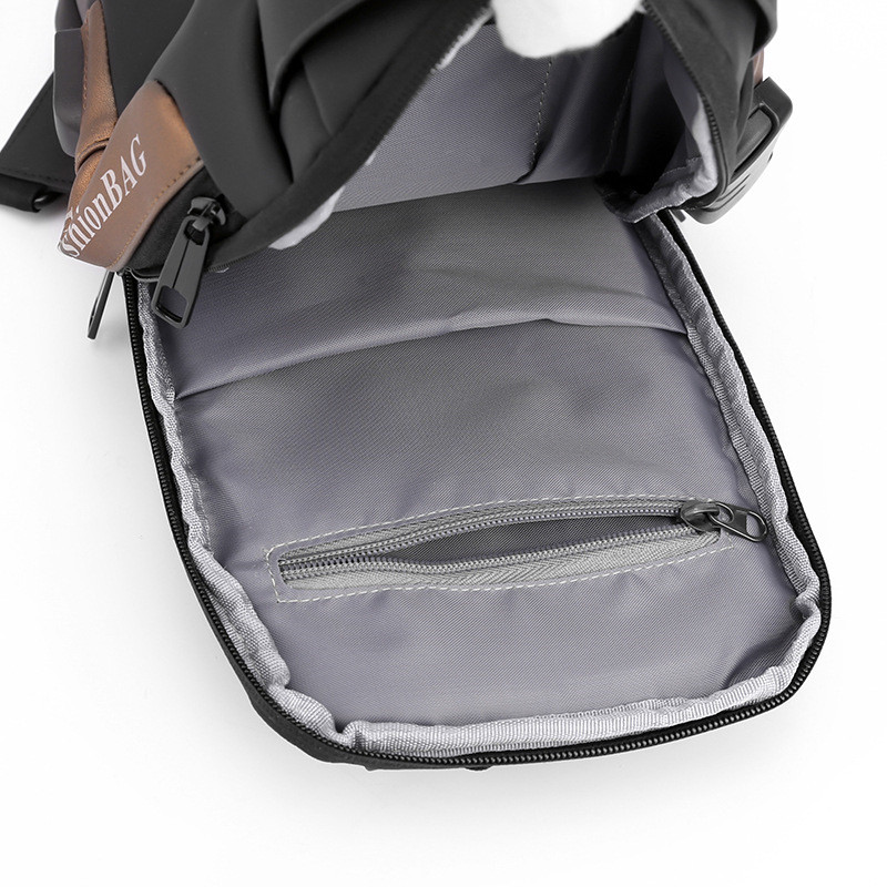 Fashion Men Chest Packs Password Anti-theft Crossbody Handbag USB Charging Chest Bag for Cycling Outdoor Travel Sling Backpacks