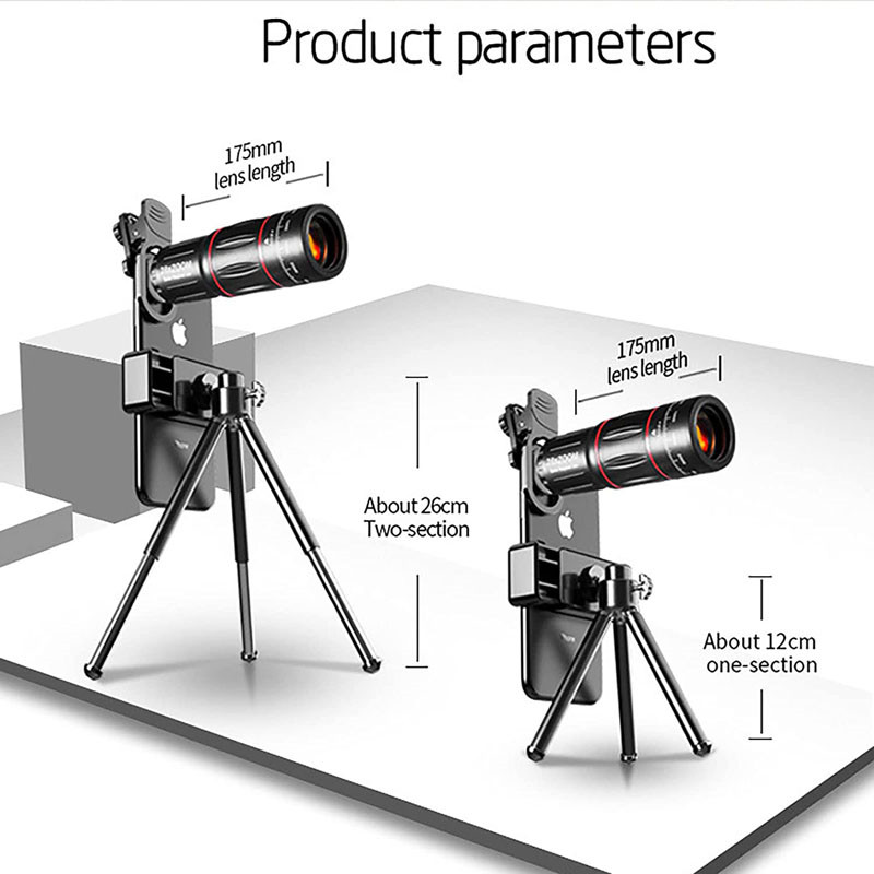 4 in 1 Phone Camera Len Telescope Zoom 28x Monocular Universal Phone Lens Kit Wide Angle Optical Zoom With Tripod for Smartphone
