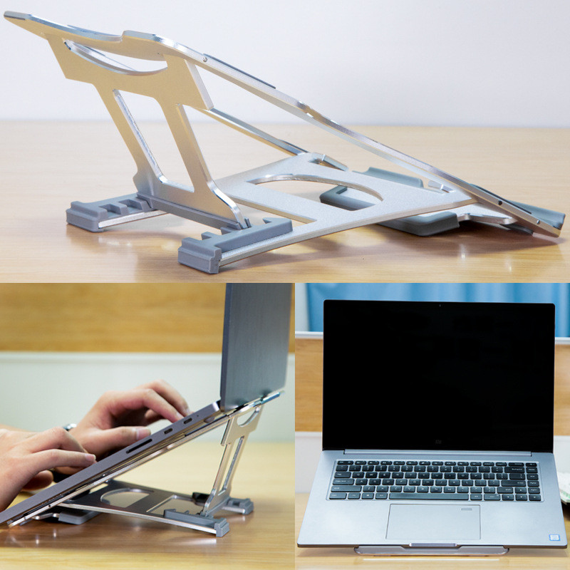 Laptop Cooling Rack Folding Adjustable Angle Aluminum Alloy Desktop Laptop Holder Universal Ergonomic Non Slip Laptop Stand