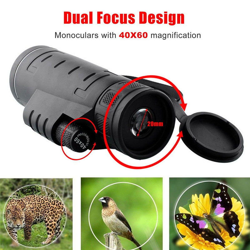 Portable 40x60 High Power Prismatic Powerful Binoculars Hd Monocular Telescope Long Range Zoom Camping Tourism Bird Telescop