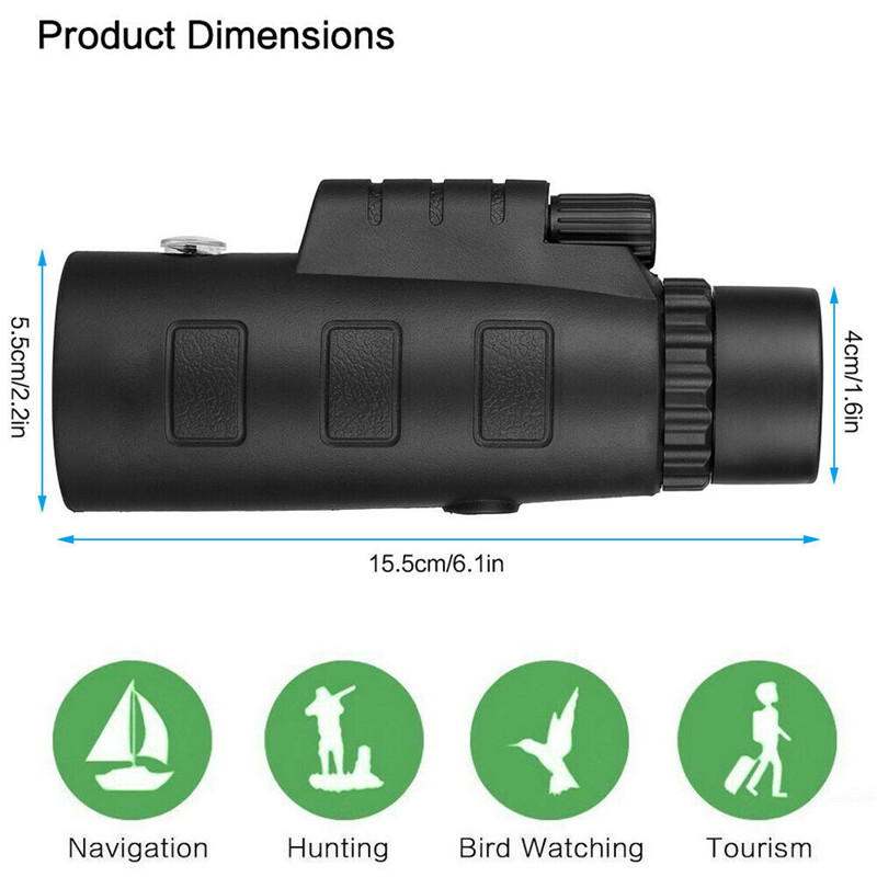 Portable 40x60 High Power Prismatic Powerful Binoculars Hd Monocular Telescope Long Range Zoom Camping Tourism Bird Telescop