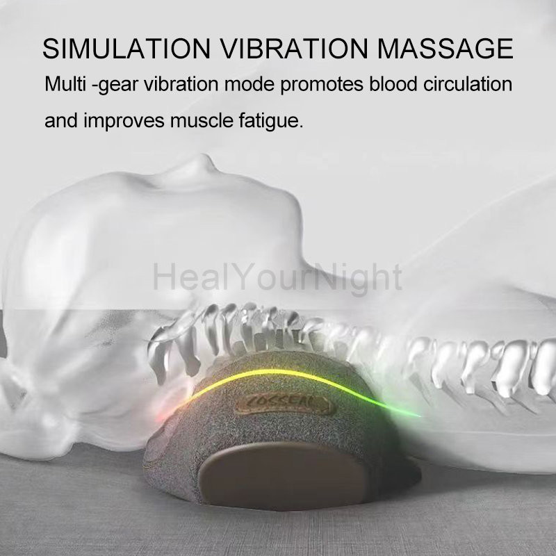 Electric Massager Cervical Pillow Hot Compress Vibration Massage Pillow Neck Relax Sleeping Memory Foam Pillows Spine Support