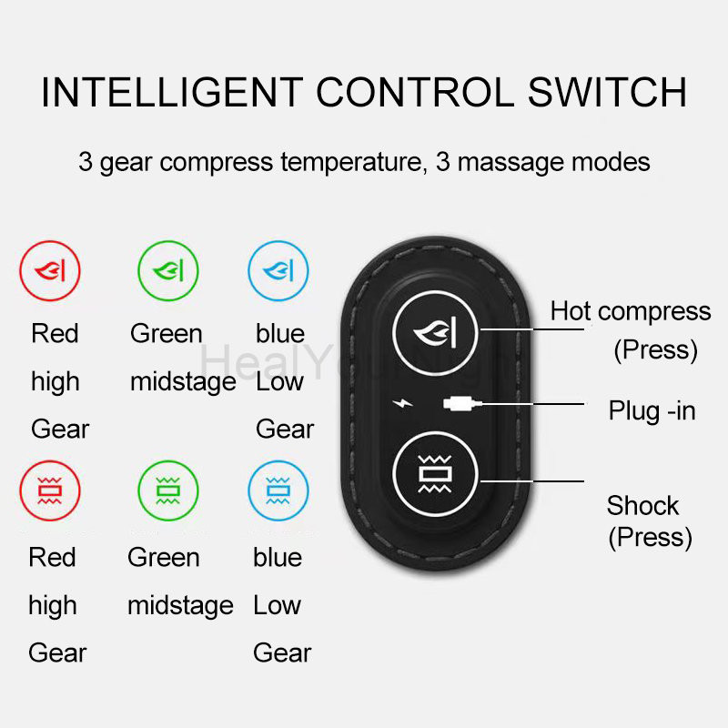 Electric Massager Cervical Pillow Hot Compress Vibration Massage Pillow Neck Relax Sleeping Memory Foam Pillows Spine Support