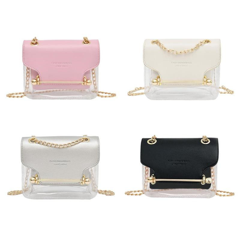 Women Clear Bag Satchel Bag Fashion Transparent Shoulder Crossbody Bag Ladies Messenger Bag Casual Shopping Clutch Small Handbag