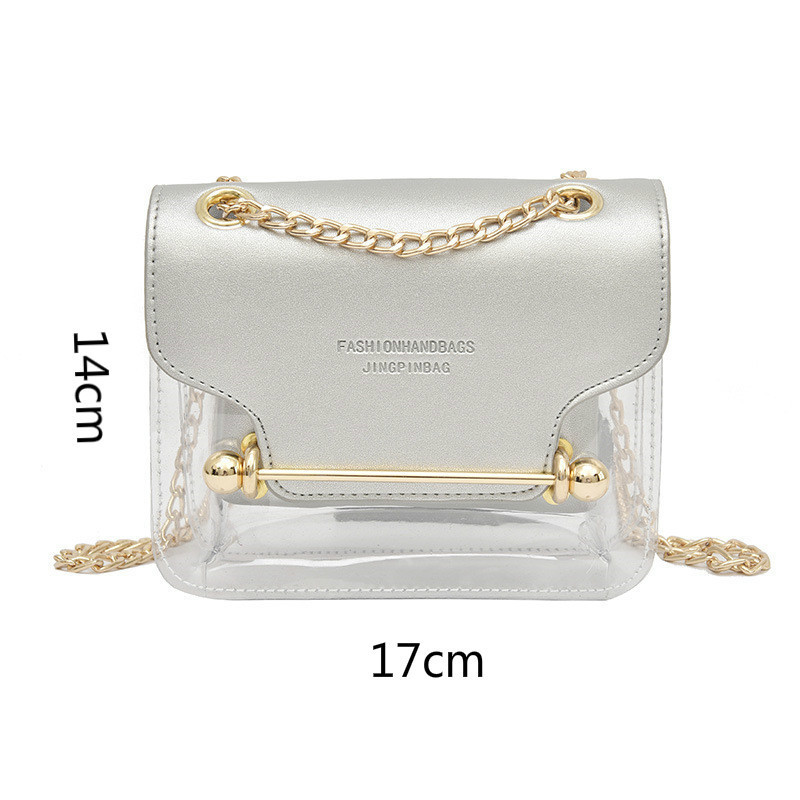 Women Clear Bag Satchel Bag Fashion Transparent Shoulder Crossbody Bag Ladies Messenger Bag Casual Shopping Clutch Small Handbag