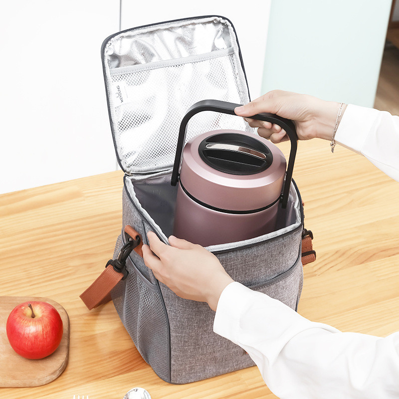 Large Capacity Portable Lunch Bag Women Men Food Thermal Bag Beach Cooler Picnic Pouch Insulated Tote Travel Bento Box Handbag