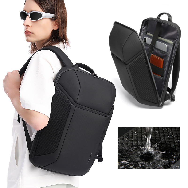 Men 15.6-inch Business Laptop Backpack Large Capacity Simple Style Travel Bag Waterproof Fashion Backpack with USB Charging Port