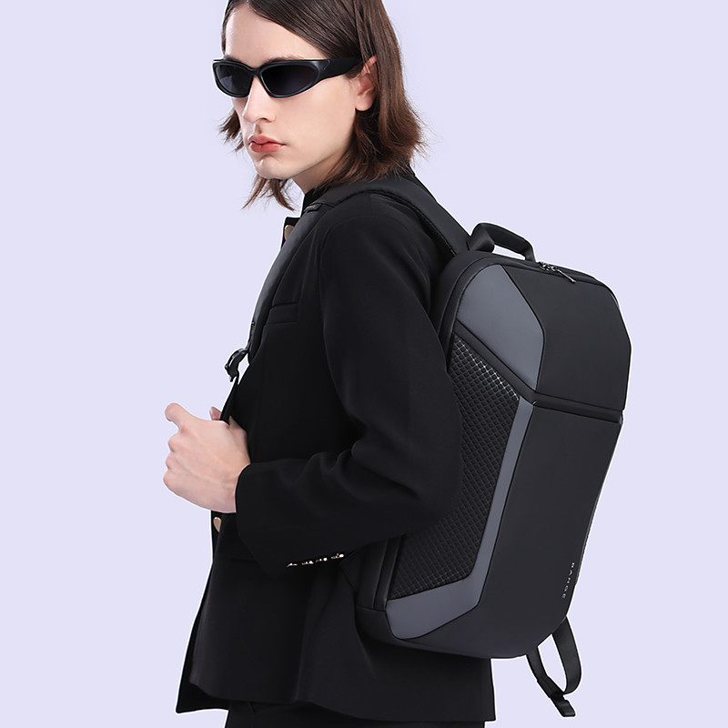 Men 15.6-inch Business Laptop Backpack Large Capacity Simple Style Travel Bag Waterproof Fashion Backpack with USB Charging Port