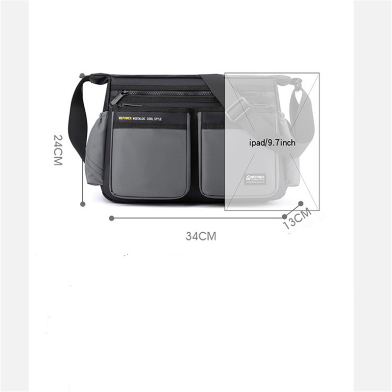 New Men's Shoulder Bag Waterproof Nylon Luxury Design Crossbody Handbag Large Capacity Messenger Bags Satchel for Men