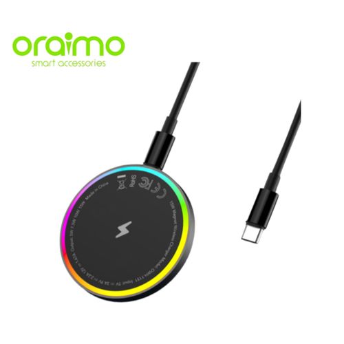 Oraimo PowerDock 15W Magnetic Wireless Charging Pad Easy Wireless Charging - Black