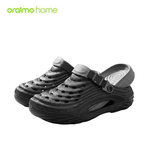 oraimo home Slipper Ripplestep Soft Comfort Meets Stylish Fashion Holes Shoes Black 38-39