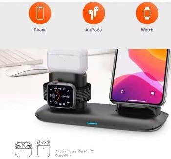 Porodo 4 in 1 Charging Station 7.5W/10W for iPhone - Apple Watch - Airpods - Black