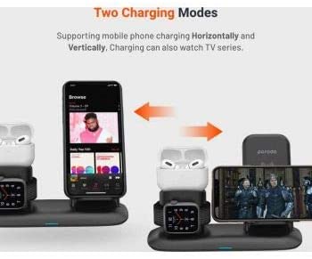 Porodo 4 in 1 Charging Station 7.5W/10W for iPhone - Apple Watch - Airpods - Black