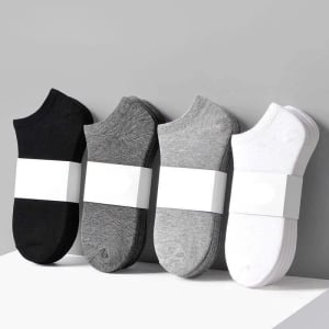 5/10 Pairs Women  Men Socks Breathable Sports Socks Solid Color Boat Socks Comfortable Cotton Ankle Socks White Black