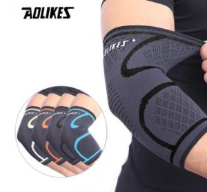 AOLIKES 2PCS Elbow Support Elastic Gym Sport Elbow Protective Pad Absorb Sweat Sport Basketball Arm Sleeve Elbow Brace
