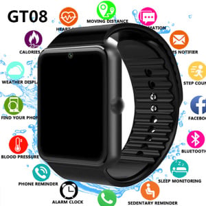 GT08 Sim Smart Watch Smartwatch Men Women 2020 Woman Sport Fitness Watch Smart Tracker For Android TF Card