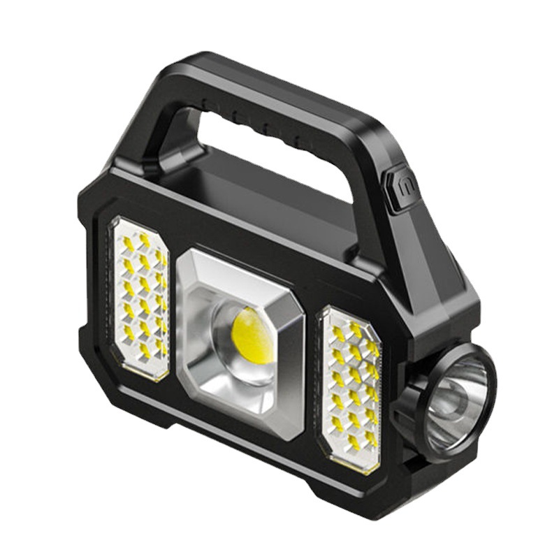 Multi-functional Waterproof Solar Powered Outdoor Searchlight Flashlight LED Handheld Power Bank High Brightness Emergency Light