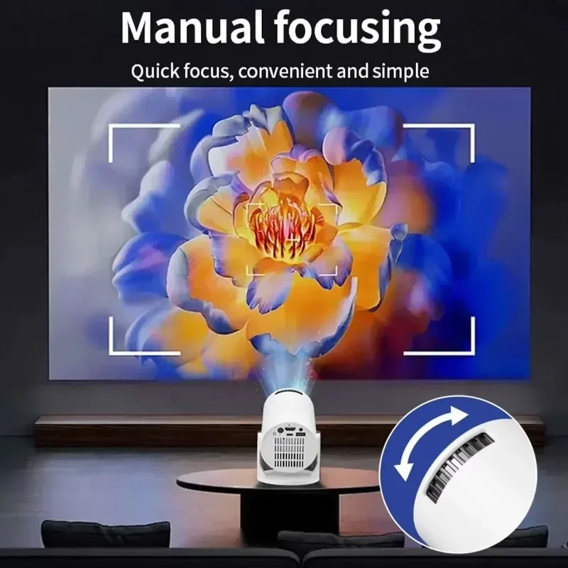 2026 New Hot Sale HY200 Portable Projector 4K Ultra HD 300ANSI Android 11 BT54 Electronic Focus Built in Speaker Home Theater