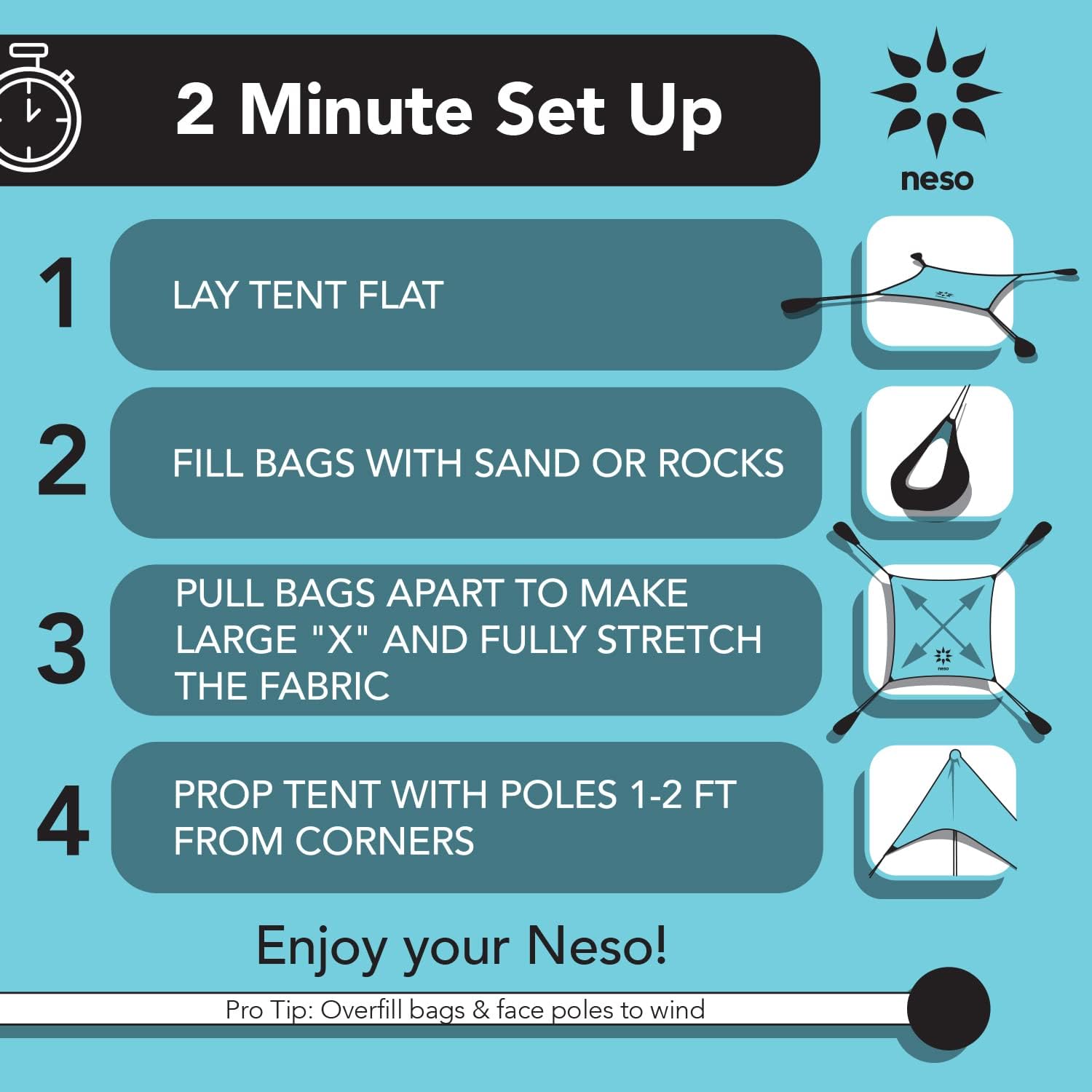 Neso Grande Beach Tent with Sand Anchor System