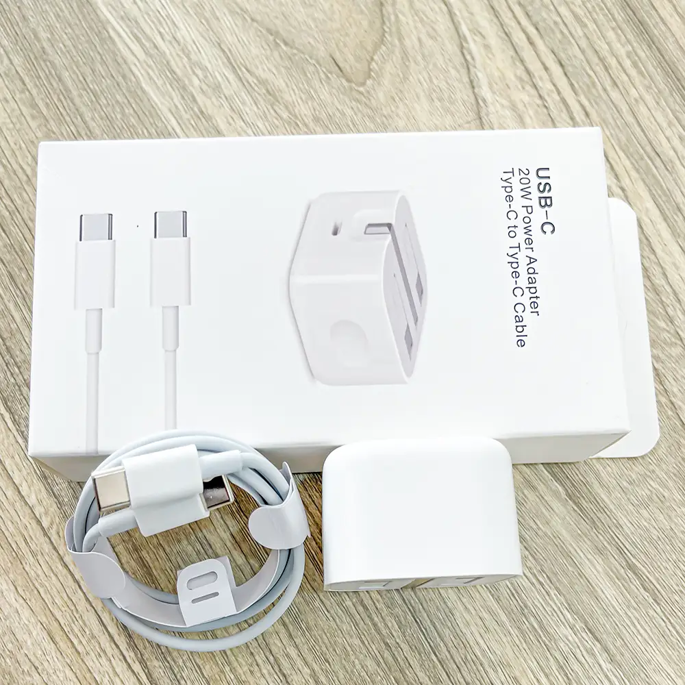 20W USB-C Fast Charger with Type-C to Type-C Cable | High-Speed Power Adapter for Smartphones & Tablets