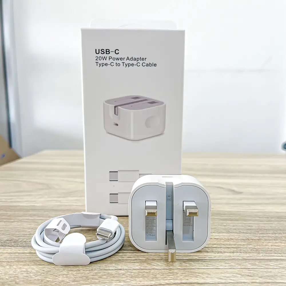 20W USB-C Fast Charger with Type-C to Type-C Cable | High-Speed Power Adapter for Smartphones & Tablets