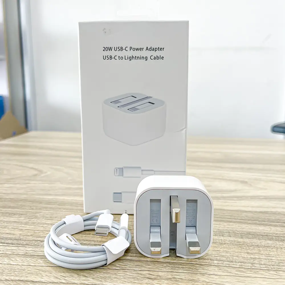 20W USB-C Fast iPhone Charger with Type-C to Lightning Cable – UK Plug