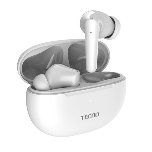 Tecno Bud 3 - Omni Noise Cancellation Enhanced True Wireless Stereo Earbuds - Bluetooth 5.3 + 13 Months Warranty - White
