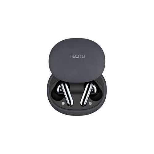 Tecno True 1 Air - Triple-Mic 42dB Hybrid Noise Cancellation True Wireless Stereo Earbuds - Bluetooth 5.4 - IPX5 Water & Dust Resistant (13 Months Warranty)  - Black