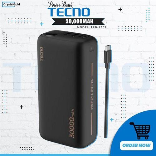 TECNO 30000mAh Power Bank Fast Charging Type-C Input & Output