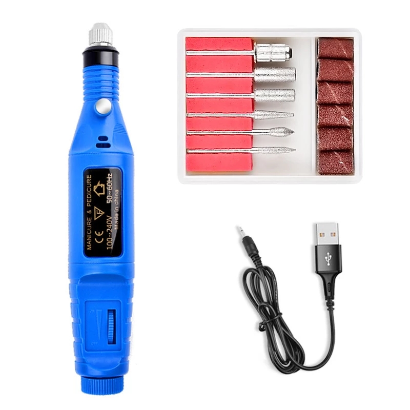 1 Set Electric Nail Polisher Tools Nails Drill Machine USB Pedicure Nails File Nails Polishing Equipment Nail Polish Equipment