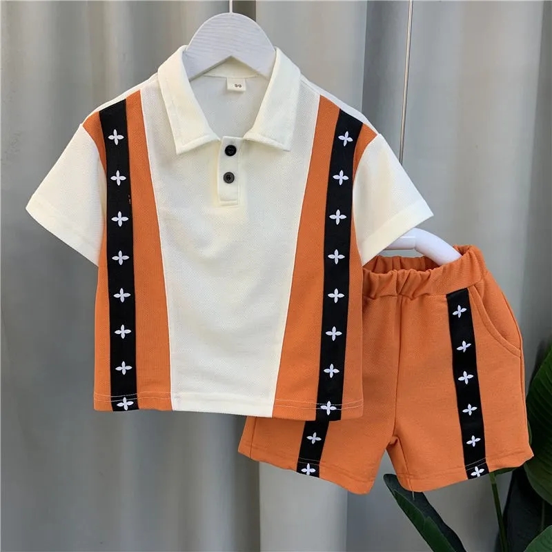 Children Clothing Sets Polo Shirts+shorts School Suits for Kids Boys Girls Tracksuits Summer Toddler Outfits Baby Clothes