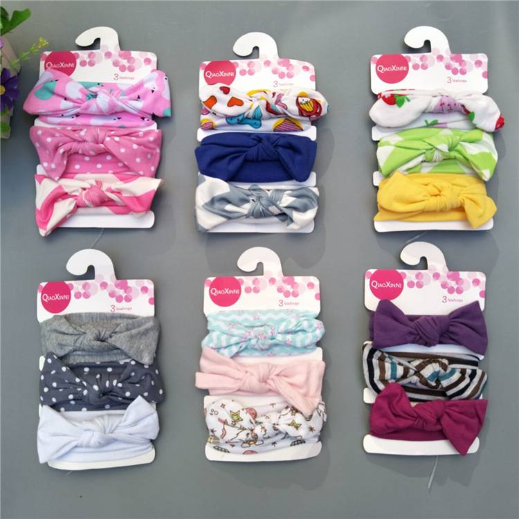 Korean Version of the New Headwear Cotton 3 Sets of Hair Band Set Baby Rabbit Ears Headband