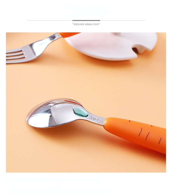 Baby Gadgets Tableware Set Children Utensil Stainless Steel Toddler Dinnerware Cutlery Cartoon Infant Food Feeding Spoon Fork
