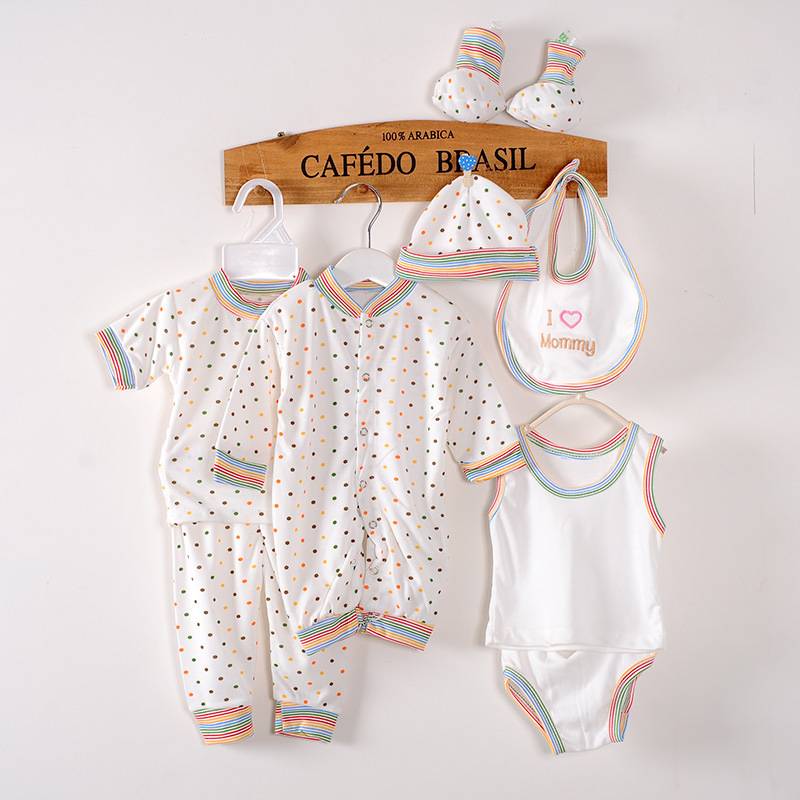 8Piece/0-3Months/Spring Autumn Newborn Baby Tracksuit 100% Cotton Kids Clothes Suit Unisex Infant Boys Girls Clothing Set BC1002