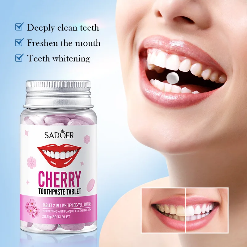 Sakura Flavor Solid Toothpaste Tablets Healthier Teeth Gums Teeth Whitening Remove Smoke Stains Fresher Breath Oral Care