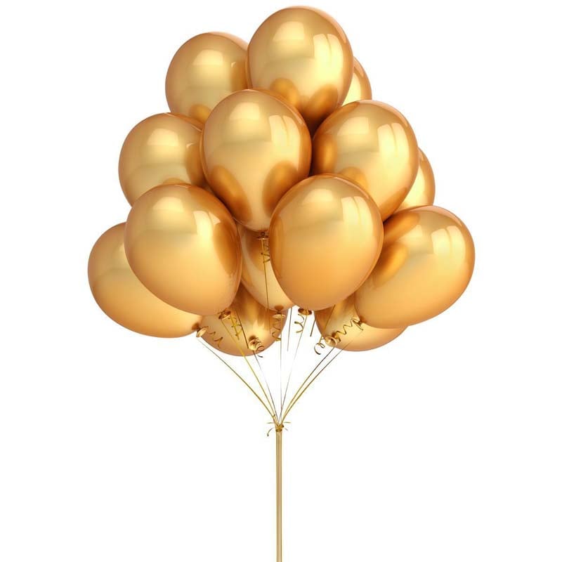 10pcs/pack Premium 10-Inch Pearl Gold Black Latex Balloons for Birthday & Wedding Decor