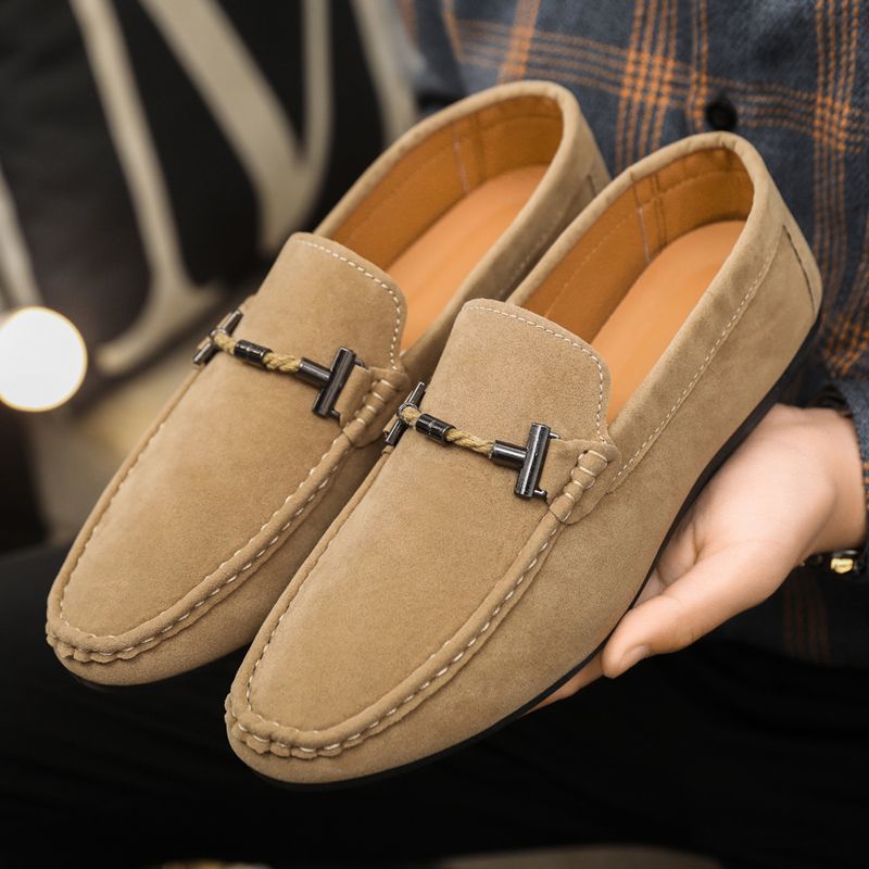 New soft soled lazy Shoes Men's driving casual Flats Light comfortable Bean bean shoe Fashion non slip Male Shoes ﻿