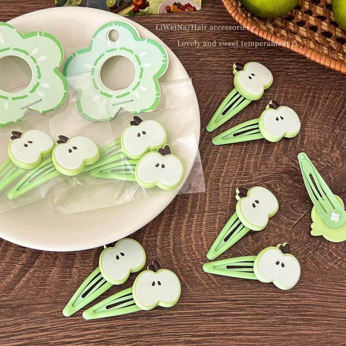 1pcs Cute Apple Hair Clip Star Duckbill Clip Sweet Girl Hair Pin Bangs Side Clip Woman Headwear Barrette Hair Accessories