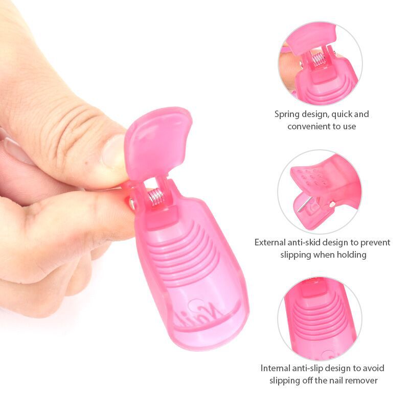 5PCS Plastic Nail Art Soak Off Cap Clip UV Gel Polish Remover Wrap Tool Nail Art Tips for Fingers Nail Polish Remover Nail Tool