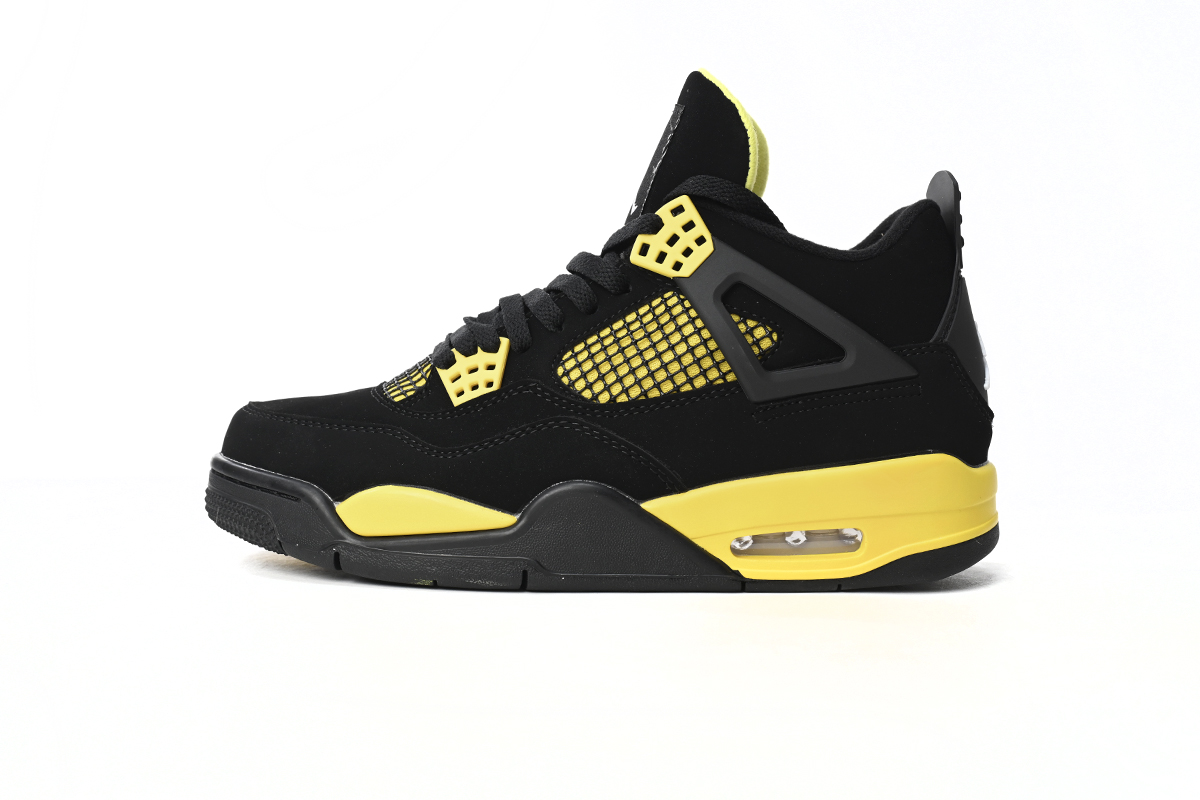 Jordan Brand 4 "Thunder" Basketball Shoes Walking Shoes Comfortable Men's Shoes Non-Slip Platform Shoes