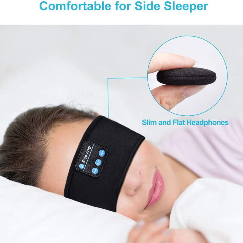 New Bluetooth-Compatible Sleeping Headphones Sports Headband Thin Soft Elastic Comfortable Wireless Music Earphones Eye Mask