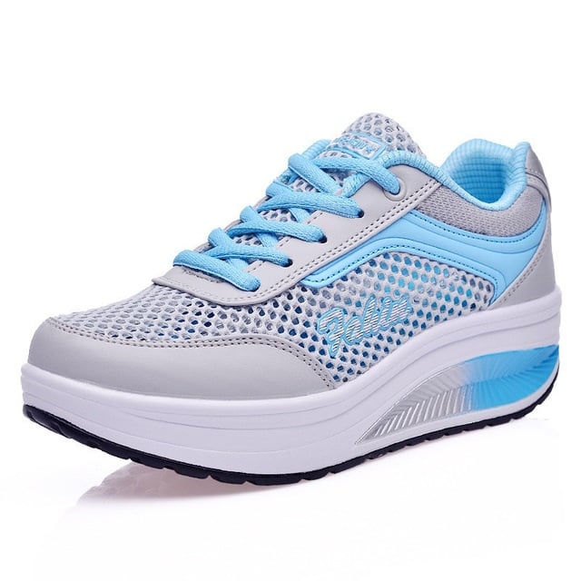 Platform Sneakers For Women Mesh Sports Shoes Lady Blue Women's Running Shoes Woman Sport Shoes Trainer Plus Size 35-42
