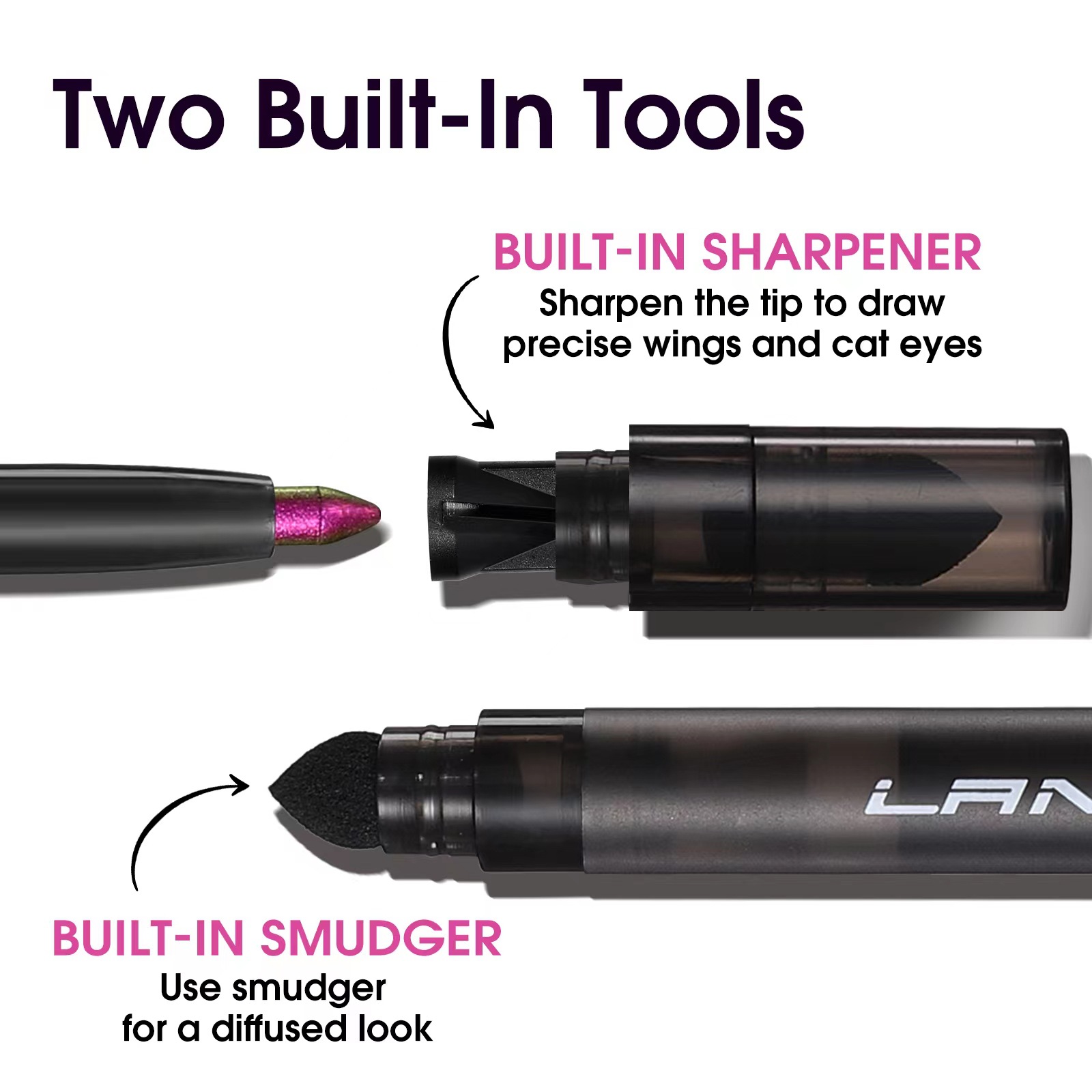 Aurora Chameleon Eyeliner Gel Pen 2In1 Lasting MultiChrome Peacock Galaxy Chrome Waterproof Highlights Eye Makeup Liner Pigments